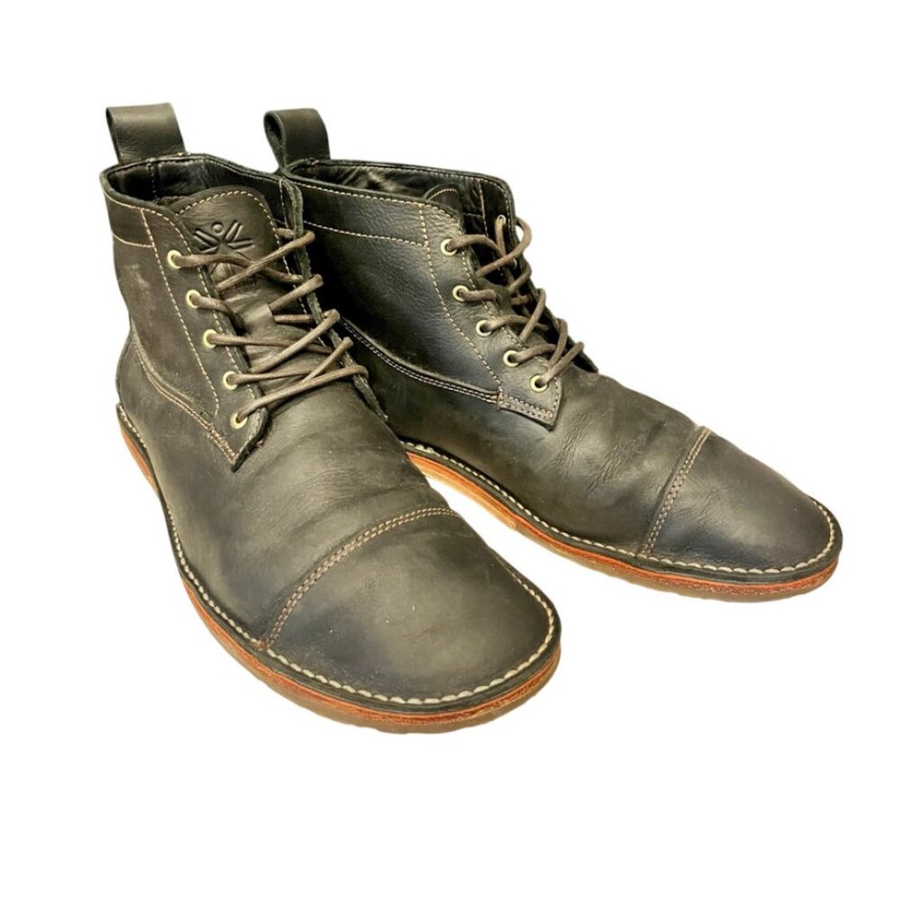 DaVinci Black Leather Lace-Up Boots – Men’s 10